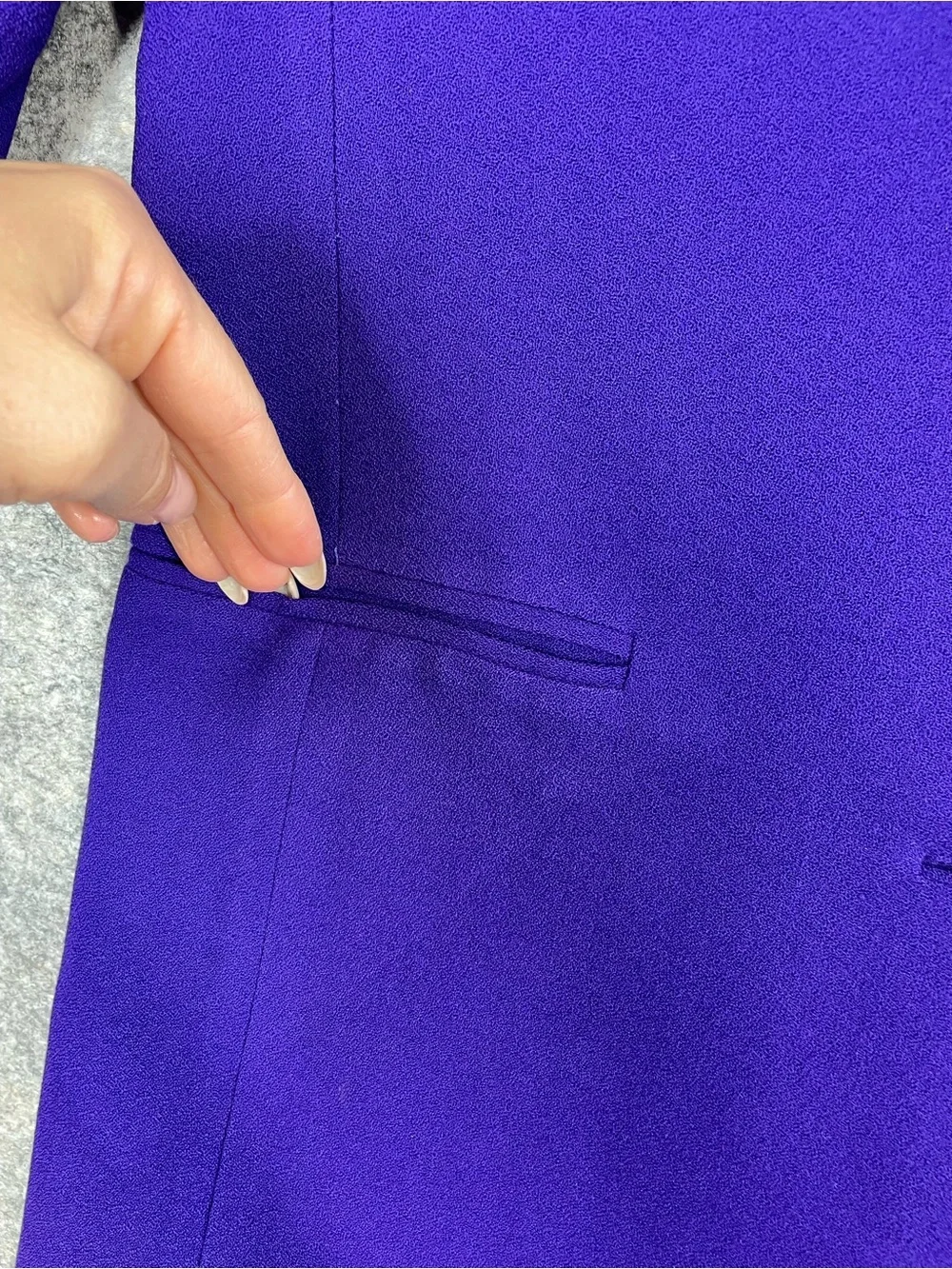 Don Vito Purple Wool Blazer Jacket Vintage Minimalist Career Chic Size 4 Office - Picture 4 of 16